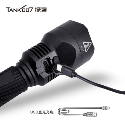 TANK007探客PT12 V2戰(zhàn)術防衛(wèi)直充LED超亮遠射防身手電2023款1200流明